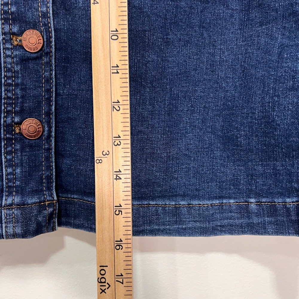 NWT Madewell Womens Stretch Denim A-Line Button Front Mini Skirt Blue Size 6 A3 - Picture 7 of 8